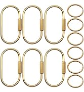 6pcs Brass Screw Lock Keychain-Simple Style Heavy Duty Car Key Organizer, Universal Key Fob Holde...