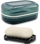 Travel Soap Container, Bar Soap Holder, Portable Soap Case, Soap Dish with Lid for Traveling, Cam...