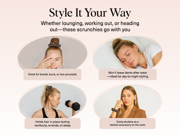 Kitsch Ultra Petite Satin Scrunchies for Women