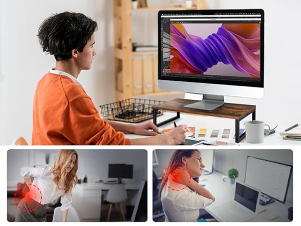 rustice brown monitor stand