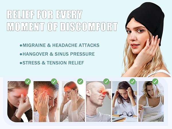 Men Women Sleep Eye Mask Cooling Head Wrap for Sleeping