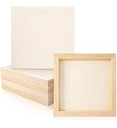 Owevvin 6 Pack 8 x 8 Inch Wood Panel Boards, Unfinished Wooden Canvas Panels Boards for Painting,...