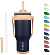 BJPKPK 40 OZ Insulated Travel Tumbler with Handle and Straw, Stainless Steel Water Bottle, Double...