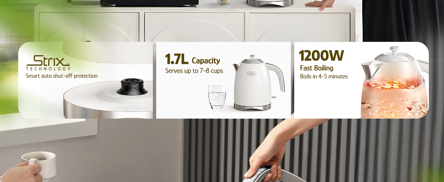 Hazel Quinn 1.7L Peral White Electric Kettle (XSH008)