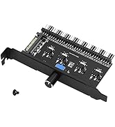 SinLoon PC 8 Channels Fan Hub Knob Cooling Fan Speed Controller for CPU Case HDD VGA PWM Fan PCI ...