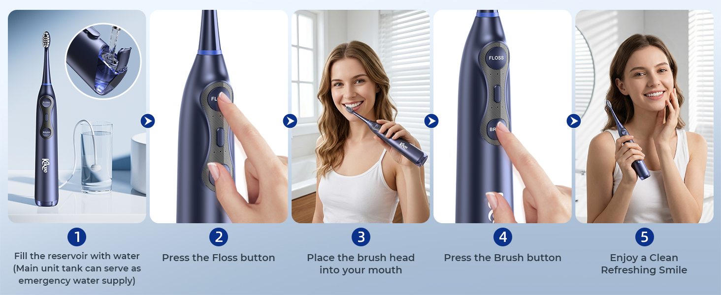 electric toothbrush with water flosser