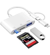 Denlane SD Card Reader for iPhone iPad Mac, USB C and Lightning Dual Interface Memory Card Reader...