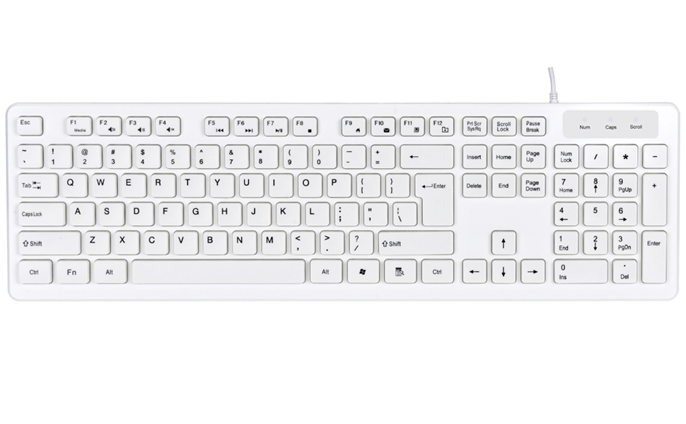 Wired White USB 104 Keys Computer Keyboard with Stands