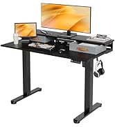 Claiks Electric Standing Desk with 2 Drawers, Adjustable Standing Desks with Storage, Height Adju...