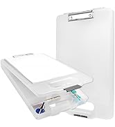Lemical Clipboard with Storage Transparent Magazine File Organizer Clipboard Folder Bottom-Openin...