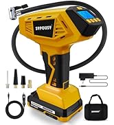 Upgraded Tire Inflator Portable Air Compressor, 160PSI Cordless Air Pump with 20V Rechargeable Ba...