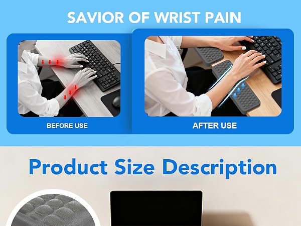 L-Shaped Wrist Rest for Computer Keyboard
