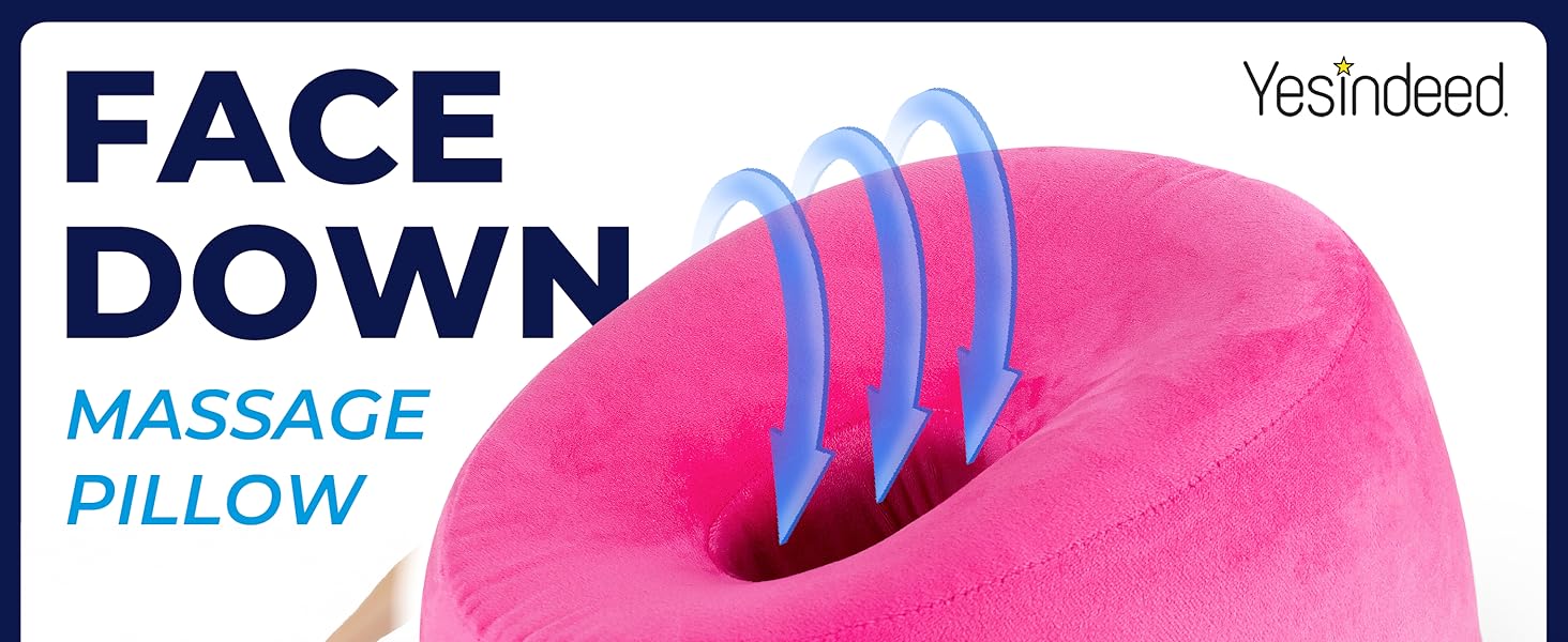 Face down pillow for massage bed with ergonomic face cradle for prone sleeping Adjustable face cradl