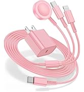 Hcoob for Apple Watch Charger 6FT, 3 in 1 Magnetic Smart iWatch Fast Charger Cable with 20W Type ...