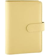 Antner A6 PU Leather Budget Binder Refillable 6 Ring Notebook Binder for A6 Filler Paper, Loose L...