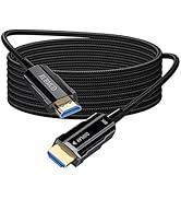 8K Long HDMI 2.1 Cable 50ft, Fiber Optic HDMI Cable Braided Cord, High Speed Active HDMI Cable, 4...