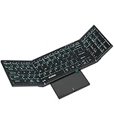 JOMAA Wireless 2.4G Bluetooth Folding Keyboard with Trackpad, RGB Backlight, Silent Rechargeable,...