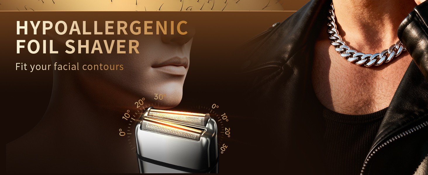Electric Foil Shaver for men, Electric Razor with pop-up trimmer,Cordless Beard Trimmer,No nicks&amp;amp;cut