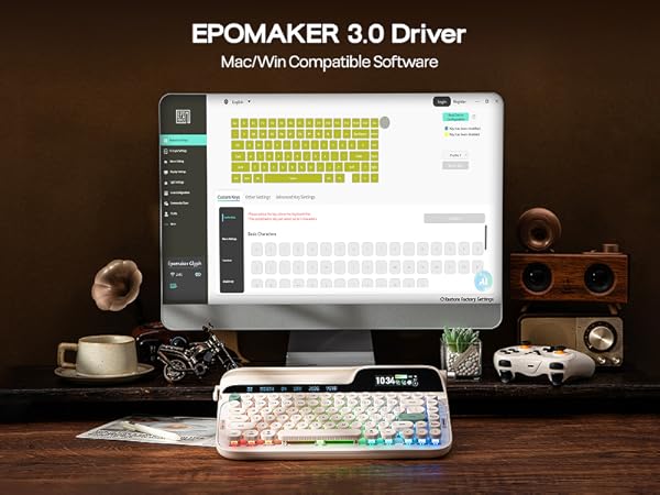 EPOMAKER Glyph Wireless Typewriter Retro Mechanical Keyboard