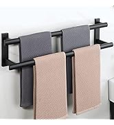 SAYAYO Double Towel Bar for Bathroom, 24 Inch Matte Black Bath Towel Rack Towel Holder Wall Mount...