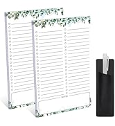 2 Pack Grocery List Magnet Pad for Fridge with Pen Holder, Totally 120 Sheets Magnetic Note Pad f...