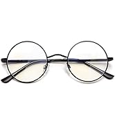 Joopin Round Blue Light Glasses Men Women, Small Circle Hippie Blue Light Blocking Glasses Readin...