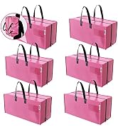 WORKPRO 6 Pack Extra Large Moving Bags with Zippers &amp; Carrying Handles Backpack Straps, Heavy-Dut...