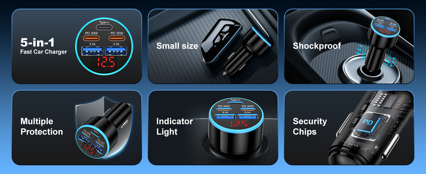 usb c fast car charger