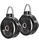 Odoland Portable Rechargeable Tent Fan with Hanging Hook, 4 Speeds Quiet Strong Airflow, Personal...