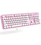 Atelus Computer Keyboard Wired, Plug Play USB Keyboard with Large Number Pad, Caps Indicators, Fo...