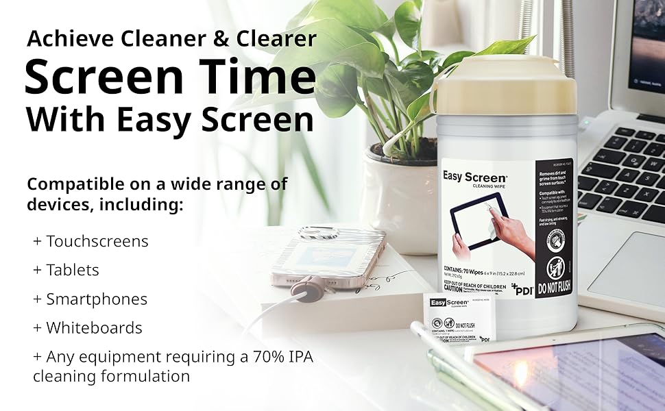 Achieve Cleaner and Clearer Screen Time with Easy Screen Cleaning Wipes, touchscreens, tablets