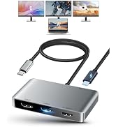 avedio links USB C to HDMI Multi Monitor Adapter, HDMI Splitter 1 in 3 Out Extended Display for T...