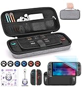 innoAura Switch 2 Case 14-in-1 Bundle for NS Switch 2 (2025), with Carrying Case, Protective Cove...
