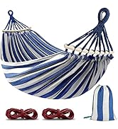 MOSFiATA Hammocks Portable Camping Hammock Upgraded 550lb Comfortable Fabric Hammock with Two Ant...