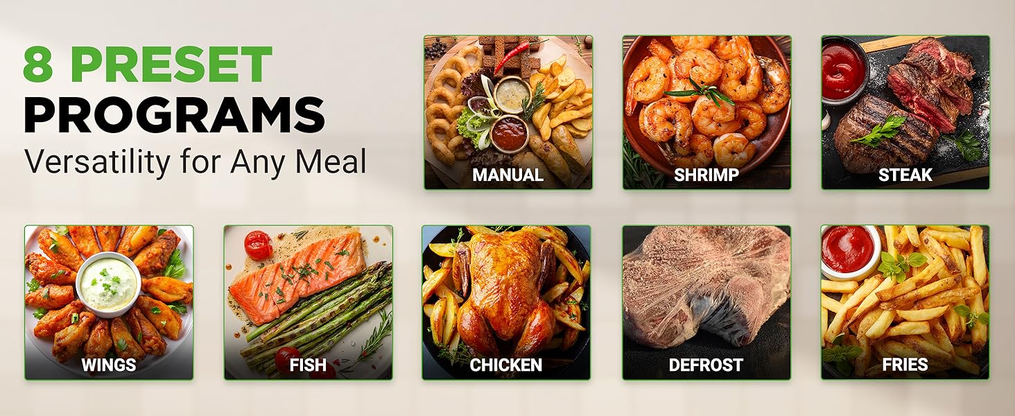  8-1 Preset Cook Modes Transparent Fry Bowl