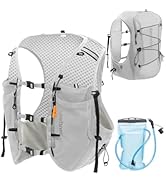 sportsnew Running Vest Hydration Backpack with 2L Water Bladder or 2*500ml Soft Flask, 10L Reflec...
