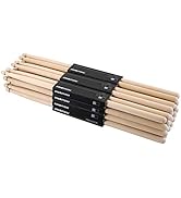 Suwimut 12 Pairs 7A Drum Sticks, Classic Maple Wood Tip Drumsticks for Kids Beginners Students, R...