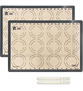 Silicone Baking Mat Set of 2, GUANCI Grade Food Baking mats Non-Stick Reusable Pizza Bakeware Mat...