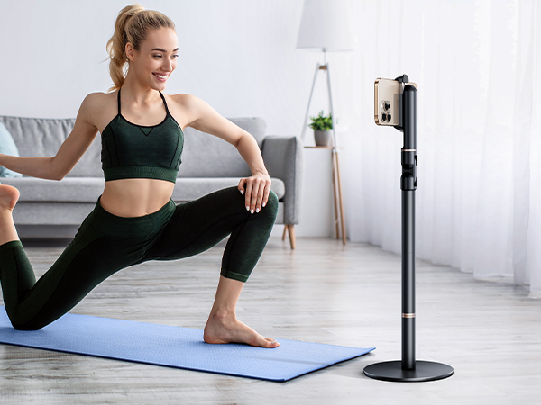 floor phone stand physical exercise