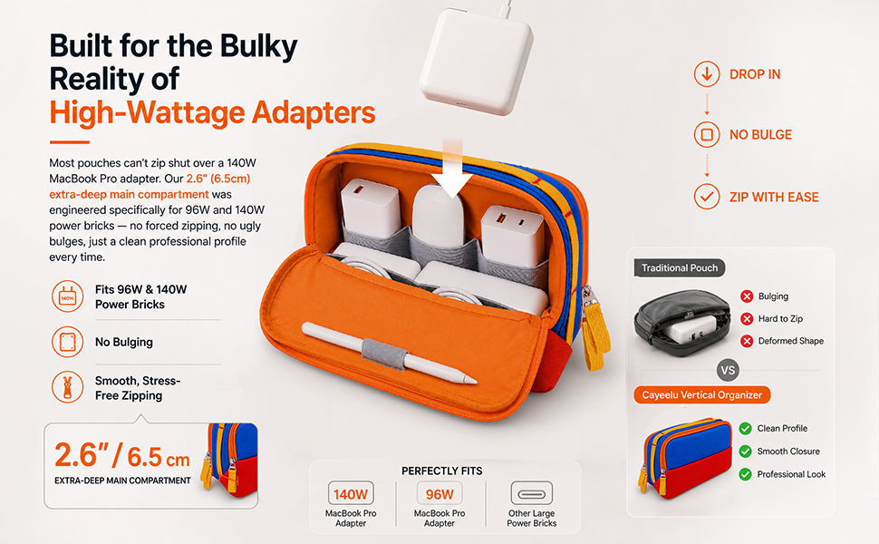 for bulky laptop power adapter