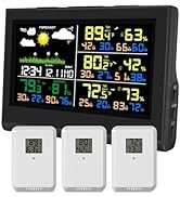Urageuxy Indoor Outdoor Thermometer Wireless, Color Display Weather Stations with Multiple Sensor...