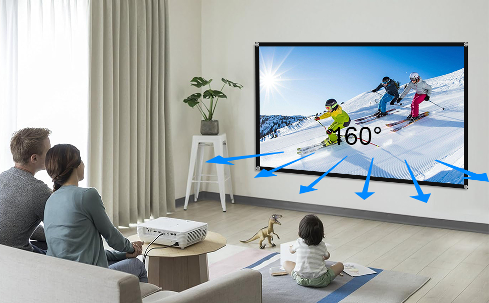 60 Inch Projector Screen, OKEDUO 4K 16:9 HD Portable Projection Movie Screen