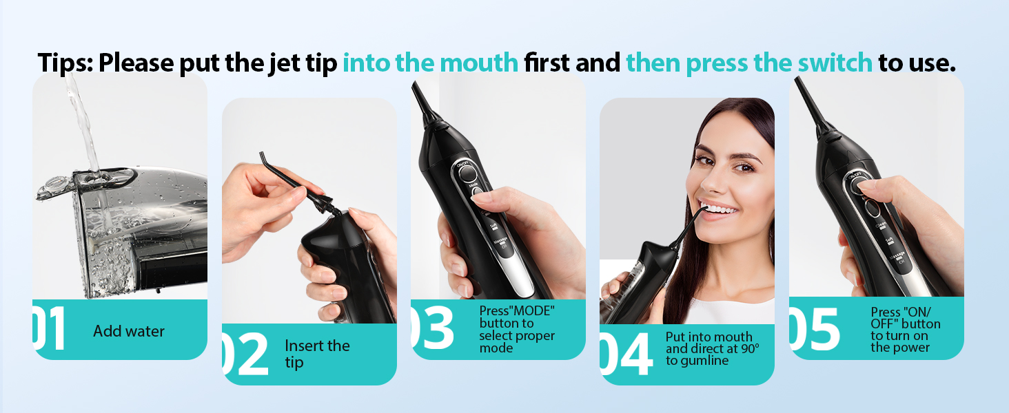 Selección de dientes dentales Flosser de agua How to Use