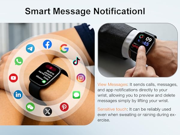 Smart Watch (Answer/Make Call) for iPhone&amp;Android, 1.83" Smartwatches with Notifications