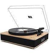 Vinyl Record Player 3-Speed Belt-Drive Turntable with Stereo Speakers and USB Play&amp;Recording (Lig...