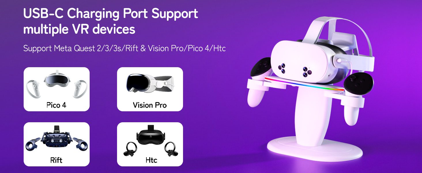 Compatible With Meta Quest 2/3/3s &amp;amp; Rift /pro/Pico/Htc Unlike other products, our charging dock
