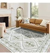Sage Green Rugs for Bedroom 6x9 Area Rug Washable Floral Area Rug for Living Room Nursery Room Di...