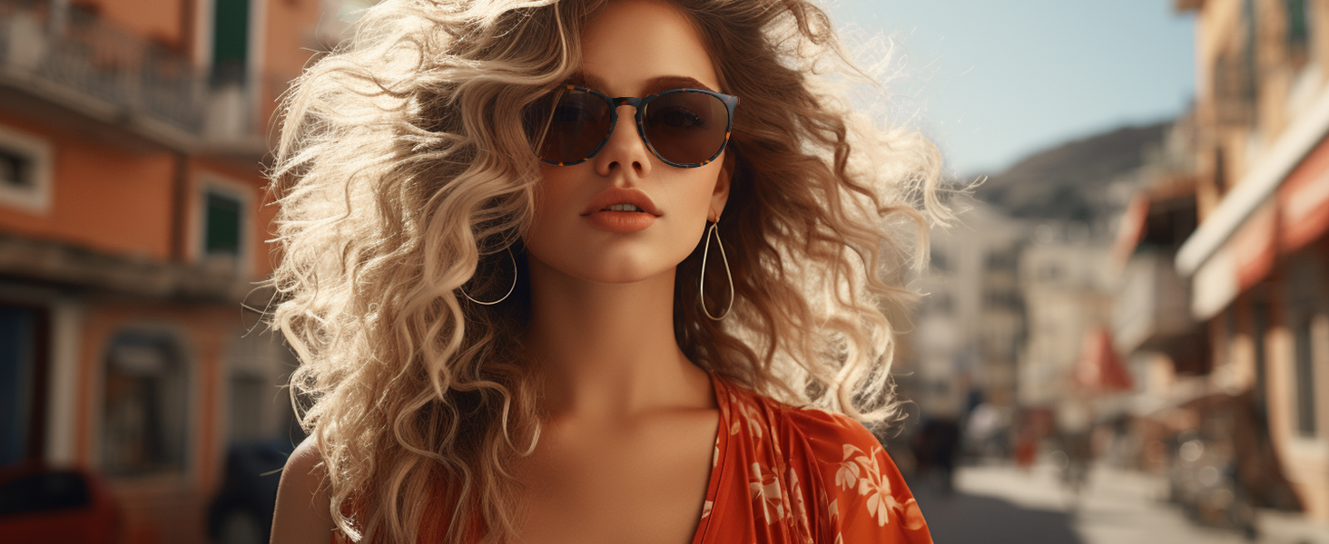 CHBP Sunglasses Womens Men Polarized UV Protection Trendy Vintage Retro Round Mirrored Lens