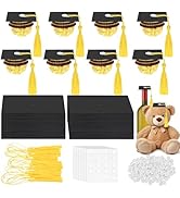 JarThenaAMCS 120 Sheets Graduation Decoration Graduation Cap Cupcake Toppers Chocolate Mini Black...