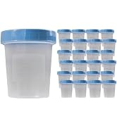 Specimen Cups with Leak Proof Screw on Lids - 4oz [Pack of 25] Clear Non-Sterile Urine Sample Jar...